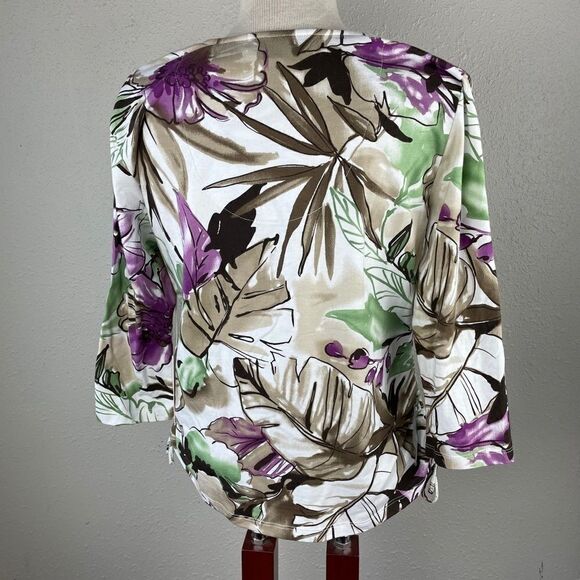 NWT Caribbean Joe Short Sleeve Top Size Petite L - Picture 6 of 7